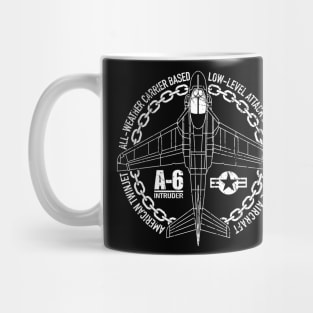 A-6 Intruder Attack Bomber Aircraft Distressed Airplane Art Mug